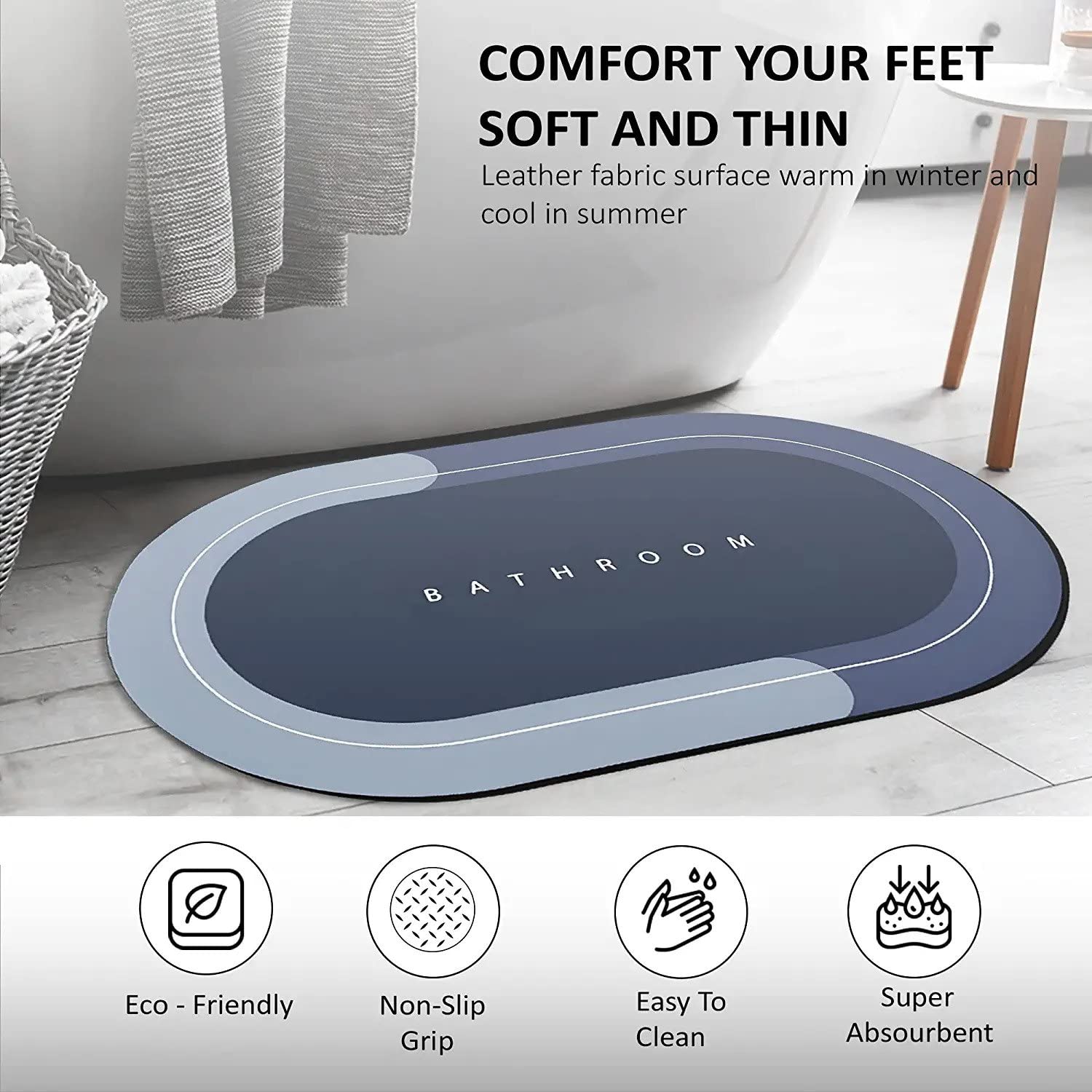 HomelyFair Super Absorbent Quick-Dry Floor Mat