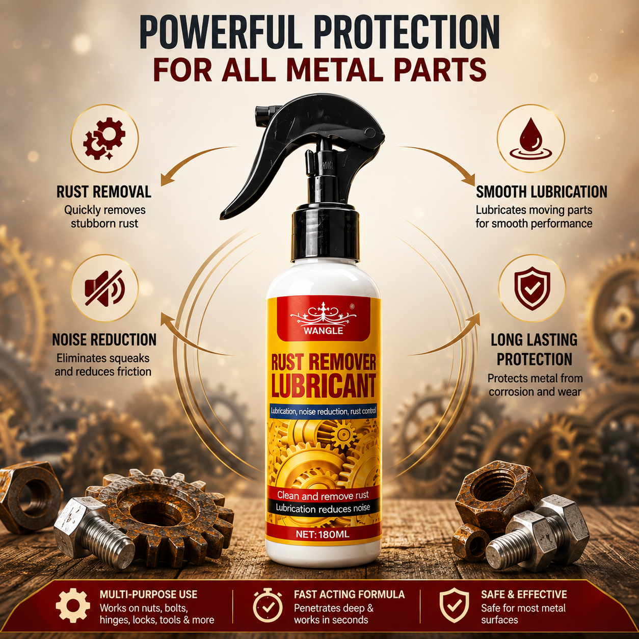 🔥 Homelyfair™ Anti-Rust Lubricant Spray | Removes Rust, Stops Squeaks & Protects Metal |🎁 Buy 1, Get 1 FREE – Limited Stock