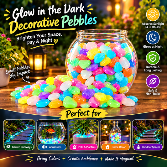 Luminous Stones Glow In Dark Decorative Pebbles Outdoor Fish Tank Decoration ( 320 Pcs )