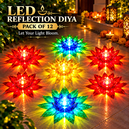 🔥 Diwali Special 3D Lotus Water Sensor Diya – Pack of 12 🪔✨
